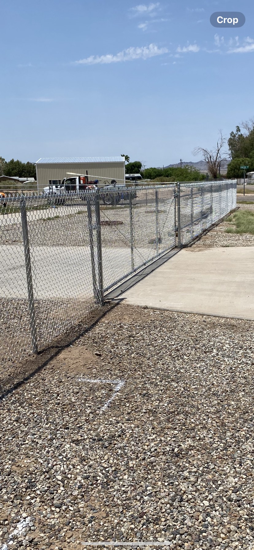 Completed chain-link fencing installed by Tri-City Fence